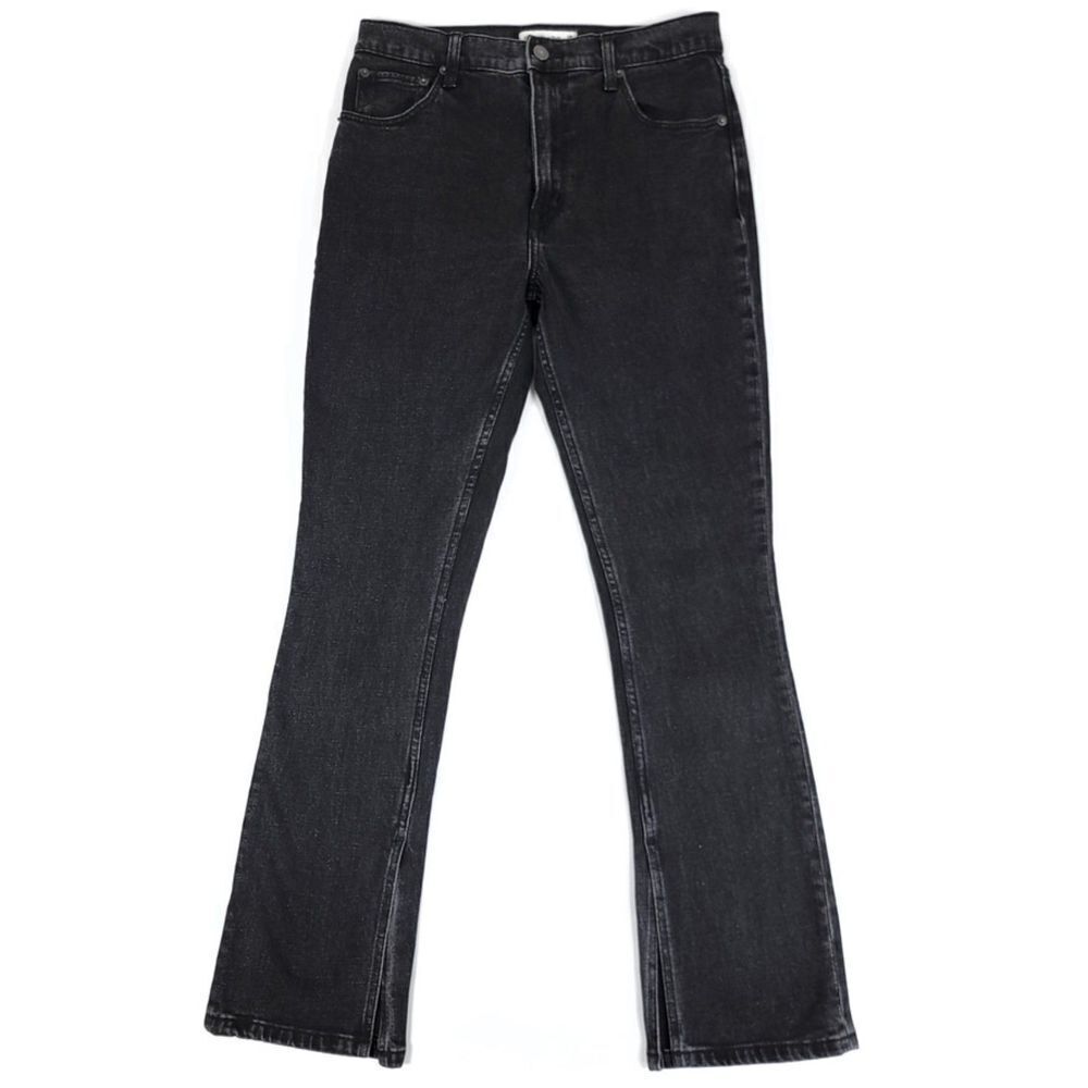 NEW Abercrombie Skinny High Rise Slit Hem Full Length Jeans Women 28 Short Black